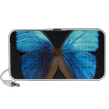 altavoz azul brillante de la mariposa