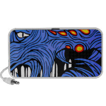 altavoz azul del doodle