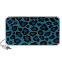 Altavoz azul del estampado leopardo
