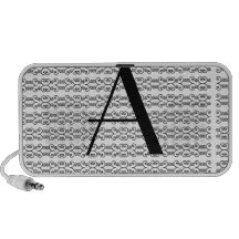 Altavoz blanco y negro del monograma