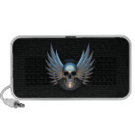 Altavoz con alas azul del cráneo