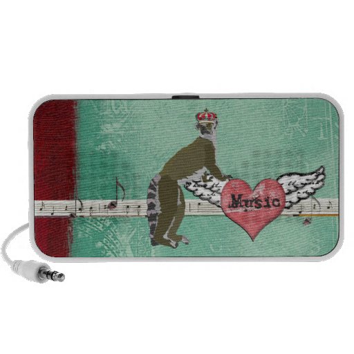 Altavoz del Doodle de rey Julian I Love Music