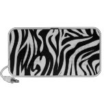 Altavoz del Doodle - estampado de zebra blanco y n