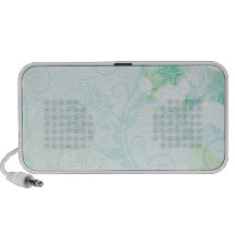 Altavoz floral del Doodle de Swirly de la aguamari