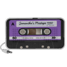 Altavoz personalizado casete retro púrpura de Mixt
