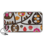 Altavoz retro lindo del doodle de la hoja y de la 