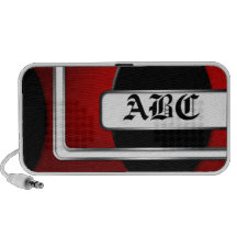 Altavoz rojo del Doodle de las iniciales ejecutiva