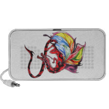 Altavoz rojo del doodle del arco iris del dragón d