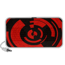 Altavoz rojo y negro