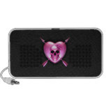 Altavoz rosado del corazón y del cráneo