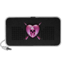 Altavoz rosado del corazón y del cráneo