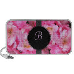 Altavoz rosado del Doodle del monograma del flor