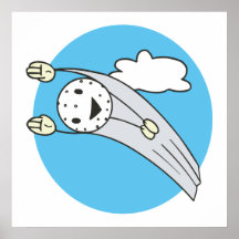alto dibujo animado de la pelota de golf del vuelo impresiones