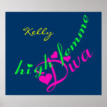 Alto poster del personalizable de la diva de Femme