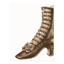 Alto zapato rematado del Victorian Tarjetas Postales