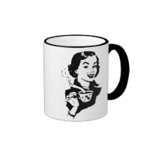 Ama de casa retra tazas de café