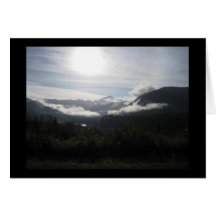 Amanecer de la montaña felicitaciones
