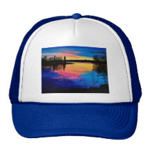 Amanecer en el lago gorros  