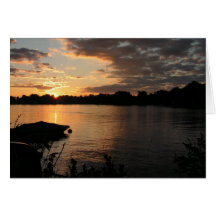 Amanecer en el lago highland tarjetas