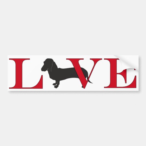 Amante Bumpersticker del Dachshund Etiqueta De Parachoque