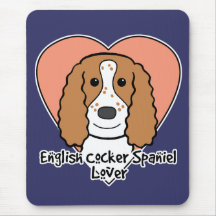 Amante de cocker spaniel del inglés alfombrillas de ratón