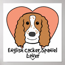 Amante de cocker spaniel del inglés impresiones