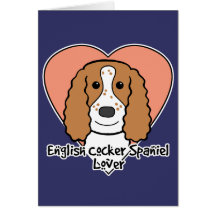 Amante de cocker spaniel del inglés tarjeton
