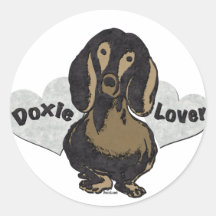 Amante de Doxie (corazones del ricepaper) Etiquetas Redondas