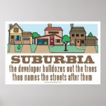 Amante del árbol de las áreas residenciales del en poster