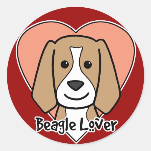 Amante del beagle etiqueta redonda