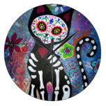 Amante del EL Gato de Dia de los Muertos Cat Relojes