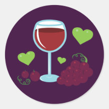 Amante del vino pegatinas redondas