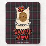 Amante siamés Mousepad del gato del tartán el | de alfombrillas de raton 