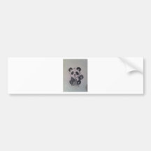 Amantes de la panda etiqueta de parachoque