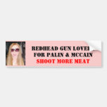 AMANTES DEL ARMA DEL REDHEAD, PARA PALIN Y… ETIQUETA DE PARACHOQUE