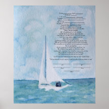Amantes en un velero Ketubah Impresiones