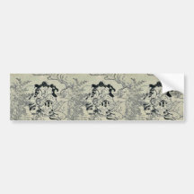 Amantes por Hishikawa, Moronobu, CA Ukiyoe Pegatina De Parachoque