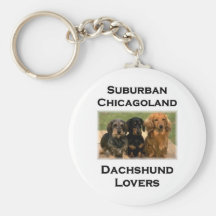 Amantes suburbanos del Dachshund de Chicagoland Llavero Personalizado