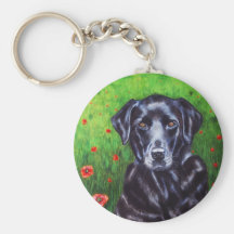 Amapola - arte del perro del labrador retriever llaveros personalizados