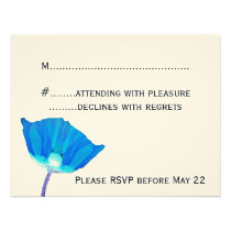 Amapola azul RSVP invitaciones