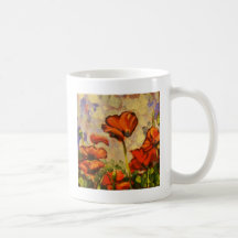 Amapola que pinta III Taza De Café