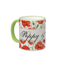 Amapola roja del verano taza de café