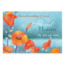 Amapola roja en tarjetas de visita personalizadas 