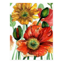 Amapolas de Islandia Tarjeta Postal