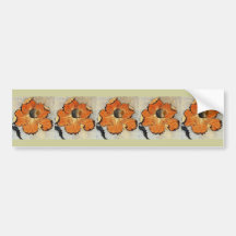 Amapolas de Katsushika Hokusai Pegatina De Parachoque