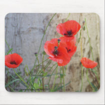 Amapolas de maíz rojas de campo Mousepad alfombrillas de raton 