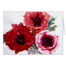 Amapolas de PMACarlson en un tarro de cristal Tarjetón