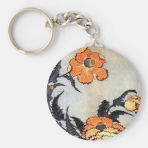 Amapolas del japonés del vintage llaveros personalizados