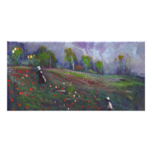 AMAPOLAS EN UN CAMPO TARJETAS PERSONALES CON FOTOS