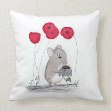 Amapolas rojas - almohada de MoJo del americano